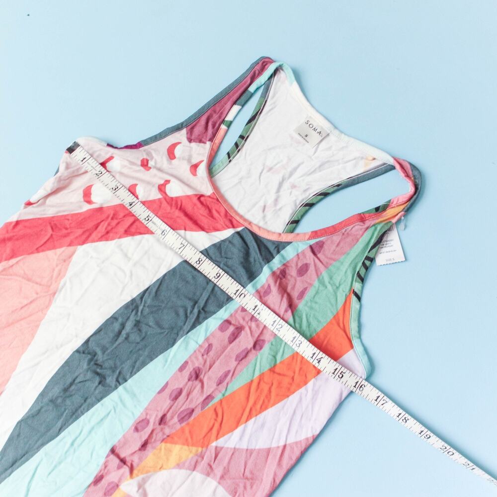 NWT Soma Cool Nights Sleep Tank Nightgown Womens Small Abstract Jersey - Picture 5 of 8